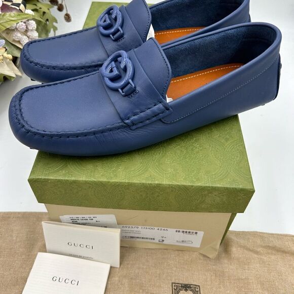 Men’s Gucci interlocking G driver loafers size 9.5 made in Italy - Picture 4 of 9